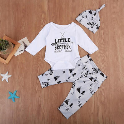 

Newborn Kids Baby Boys Cotton Romper Long Pants Leggings Hat Clothes Outfits Set