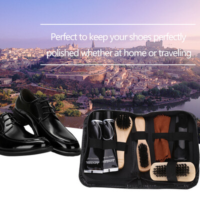 

Greensen 8PCS Shoe Shine Care Kit Black&Neutral Polish Brushes for Boots Shoes Sneakers