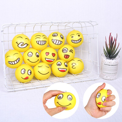 

Gotoamei 12Pcs Happy Smile Face Anti Stress Relief Slow Rising Ball Hand Wrist Exercise