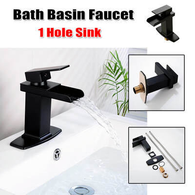 

Bathroom Basin Faucet Waterfall Spout Sink Mixer Tap Oil Rubbed Bronze