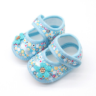 

Toddler shoes for girl spring&autumn Colorful circle sticky flower cartoon print two color for0-18M