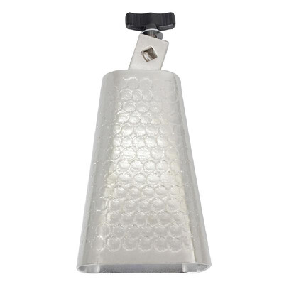 

6 Inch Cowbell Silver Steel Alloy Cow bell Cheering Singing Bell for Drum Set Kit Percussion Instrument Accessories