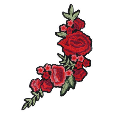 

Greensen Plum Blossom Rose Embroidered Patch DIY Decoration Cloth Iron Sew Sticker Craft Accessories