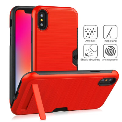 

Card Holder Case Apple iPhone X  Hybrid Bumper Case iPhone  X S Armor TPU Cover 58