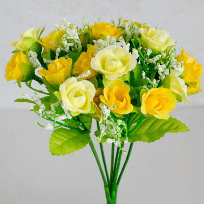 

Artifical Flower 1 Bouquet 21 Heads Artifical Fake Rose Weeding Party Home Decor Silk Flower