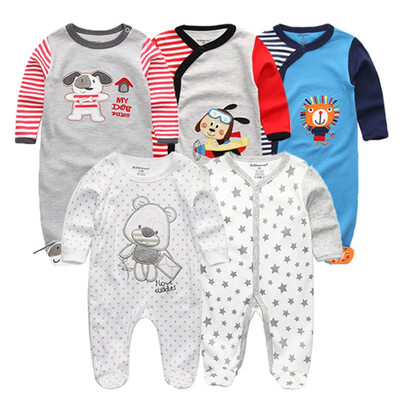 

Kiddiezoom 5PCS Baby Rompers Long Sleeve Baby Girls Clothes Clothing Sets Bodysuits Baby Boys Clothes Outwear Newborn Babywear