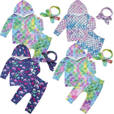 

Toddler Baby Girls Boys Animal Hoodie TopTrousersHeadband Outfits Clothes Set