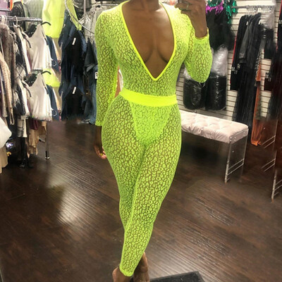 

Women Lady Sexy Long Sleeve Romper Jumpsuit Stretchy Bodysuit Club Bodycon Pants