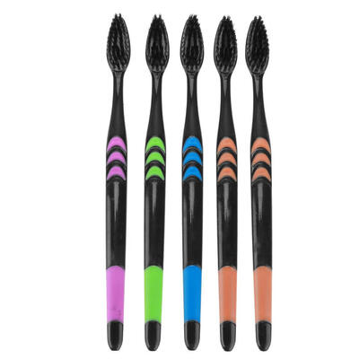 

Soft Bamboo Charcoal Black Toothbrush Adult Anti-Skid Care Tooth Brush