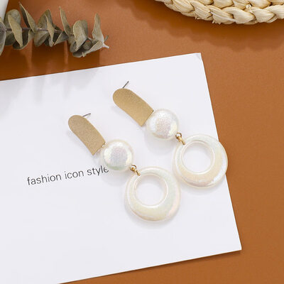 

Flashbuy Metal Pearl Drop Earrings For Women Geometric Acrylic Multi Style Earrings Girls Fashion Jewelry Wedding Accessories