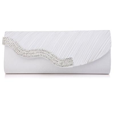 

Diamond Evening Bag Satin surface with Fold