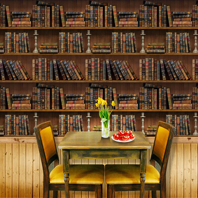 

Siaonvr 3D Bookshelf PVC Sticker Wall Stickers Wallpaper Living Room Decoration