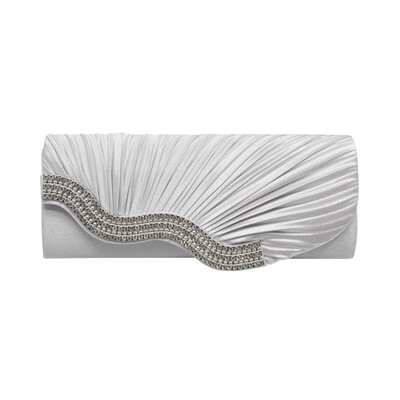 

Tailored Fashion Women Solid Ruched Party Bag Chain Phone Evening Bag
