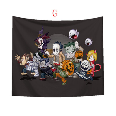 

Toponeto Sugar Skull Tapestry Halloween Trick Treat Horror Ghost Wall Hanging Home Decor