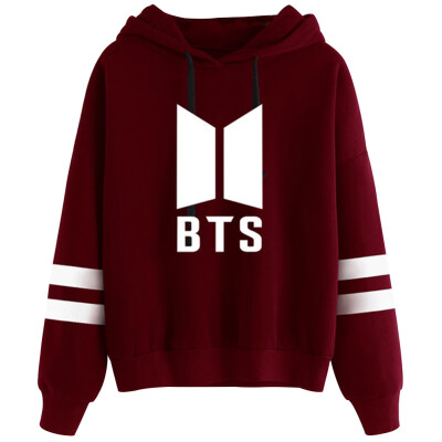 

New Fashion Fashion Printed Bts Striped Hoodies Casual Loose Unisex Long Sleeve Hooded Pullover Sweatshirts for Army Fans