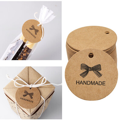 

〖Follure〗100PCS HANDMADE Wedding Brown Kraft Paper Tag gifts papers Favor Gift Tags
