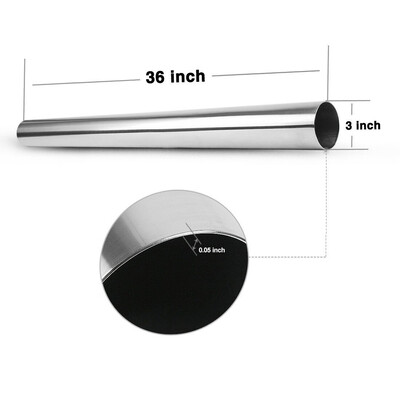 

3" Inlet 3" Outlet Exhaust Pipe 36" 3 Feet Length Straight Tube Stainless Steel