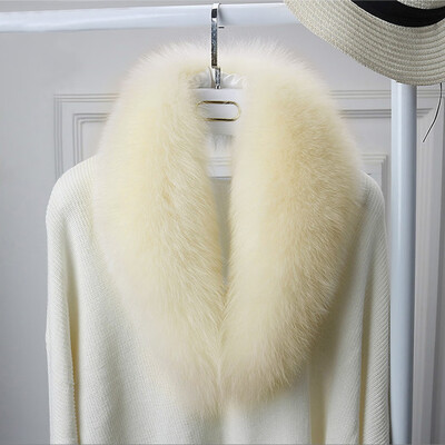 

Luxury Winter Faux Fur Collar Coat Women Scarf Warm Hairy Soft Shawl Hood Fur Decor For Jackets Multi Color Female Fur Scarves