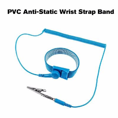 

PVC Anti-Static Wrist Strap Band ESD Discharge AntiStatic Wrist Belt Blue