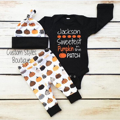 

3PCS Newborn Infant Baby Boys Girls Outfits Clothes Romper Bodysuit Pants Leggings