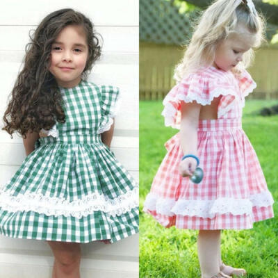 

UK Toddler Baby Girl Summer Dress Party Pageant Princess Lace Tutu Dress Clothes