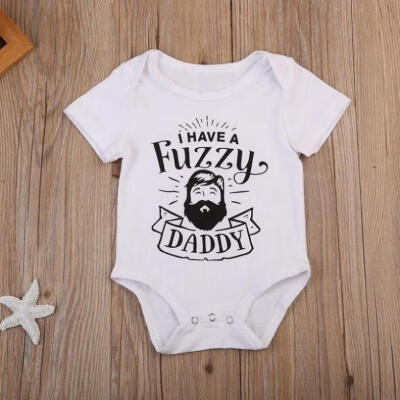 

Newborn Cute Baby Girl Boy Clothes Cotton Romper Bodysuit Letter Printed Outfits Q8