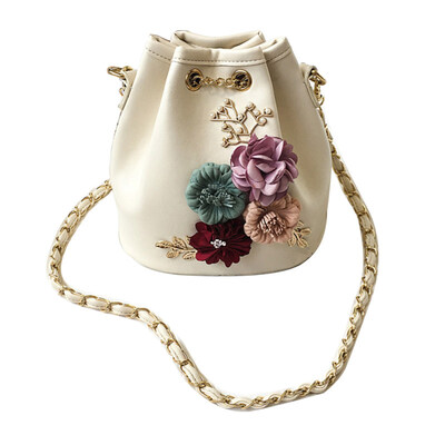 

Party Travel Fashion Flower Faux Pearl Women Bucket Bag Crossbody Shoulder Pouch