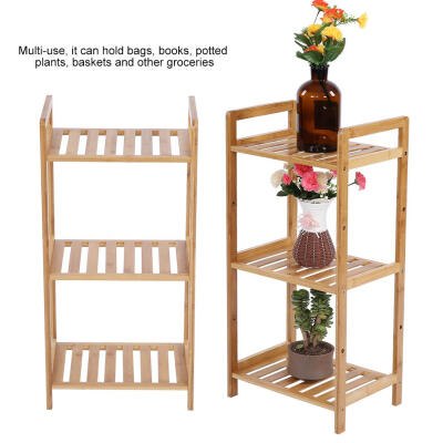 

3-Tier Storage Shelf Rack Elegant Potted Plants Stand Home Decor Practical Room Organizer Wood Plants Stand Storage Rack