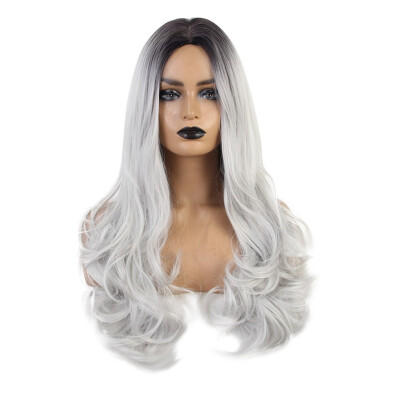 

Gobestart European And American Womens Fashion Part Of The Long Wavy Hair Wig