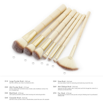 

Toponeto 7PCS Wood Cosmetic Eyebrow Eyeshadow Brush Makeup Brush Sets Tools