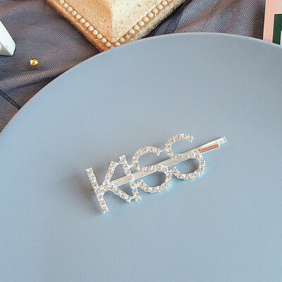 

Alloy Hairpin Rhinestone English Letter Barrette Personality Word Women Hair Clips Hairclip Female Hair Accessories 8 Models