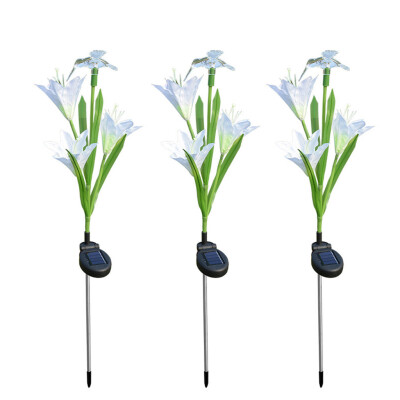 

Gobestart Solar Power Lily Flower Light Outdoor Garden Yard Path Lawn Landscape Lamp 3PCS