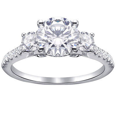 

Three Stone Synthetic Alloys&Rhinestones Engagement Ring