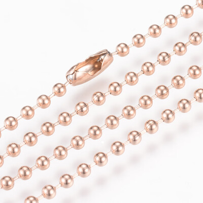 

304 Stainless Steel Ball Chain Necklace Makings Rose Gold 295"75cmx23mm