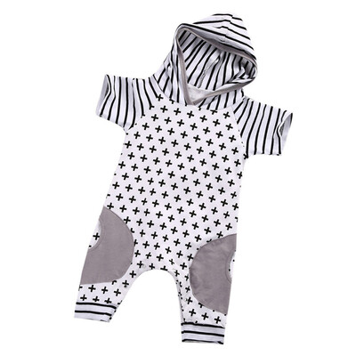 

Newborn Infant Baby Clothes Girls Boys Hooded Romper Cross Jumpsuit Outfits