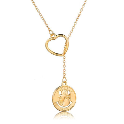 

Gold Adjustable Ladies Necklace Hollow Angel World Map Carving Animal Tag Necklace Exquisite Personality Fashion Girlfriend Gift