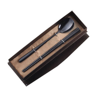 

Tableware Set Cartoon Gift Box Portable Heat Insulated Polished Spoon Chopsticks Stainless Steel Flatware Dinnerware Kit