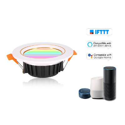 

Smart 24G WiFi LED Downlight 7W Intelligent Recessed Ceiling Lamp Dimmable RGBCW Multicolored APP Remote Voice Control Timer Sw