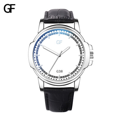 

Gobestart Fashion High-End Mens Quartz Letter Leather Watch Pointer Light Series Men