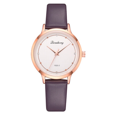 

Fashion high quality PU belt womens alloy quartz watch simple pop watch