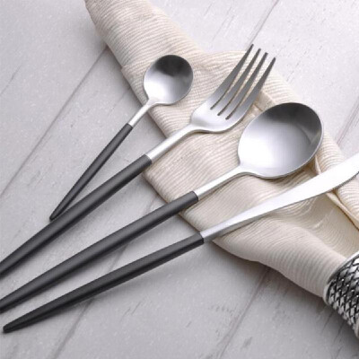 

Hot Sale 4 Pcs Set Dinner Flatware Cutlery Set Forks Spoons Western Kitchen Dinnerware 18 8 304 Premium Stainless Steel Home Part