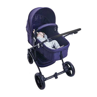 

MINIRIS high landscape stroller sleeping basket two in one baby stroller aluminum alloy Oxford cloth orange red denim 16072