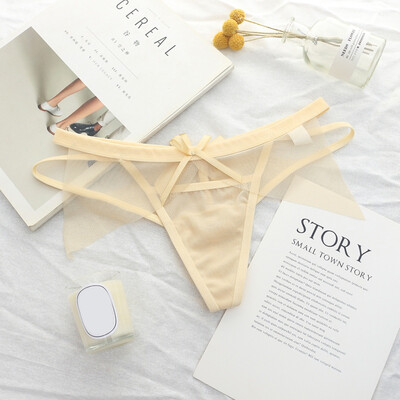 

Sexy Women Panties Thin Belt Temptation Panties Mesh Solid Transparent Lingerie Low Waist G-String