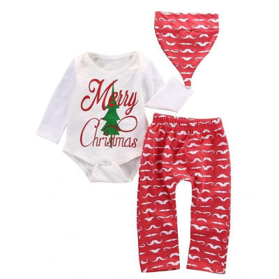 

Cotton Infant Baby Boys Girls Clothes Romper TopsPants Leggings Xmas Outfit Set