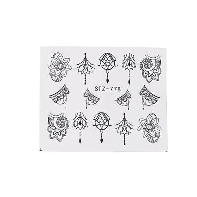

Black Ink Line Water Transfer Nail Art Stickers DIY Manicure Decor Decals