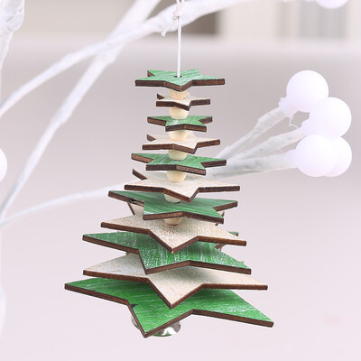 

〖Follure〗Christmas Tree Wooden Hanging Pendant Store Door Ornament Xmas Home Decor