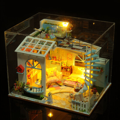 

Tailored 3D Wooden DIY Miniature House Furniture LED House Puzzle Decorate Creative Gifts