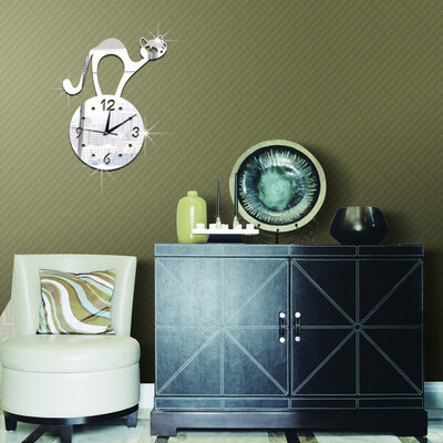 

〖Follure〗Modern DIY Wall Clock 3D Mirror Surface Sticker Home Office Decor Wall Sticker