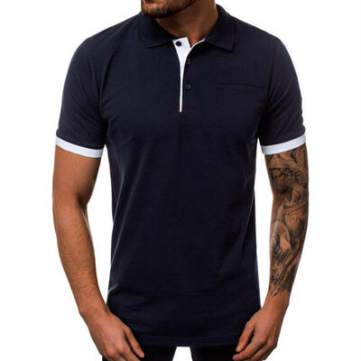 

Summer Mens Slim Fit Shirt Short Sleeve Casual Solid Color T-Shirt Top Tee