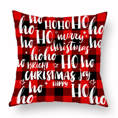 

Merry Christmas Elk Christmas Tree Snowflake Plaid Pillow Covers Holiday Sofa Throw Cushion Case Xmas Decor